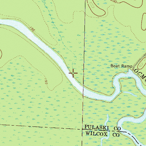 Topographic Map of Mosquito Creek, GA