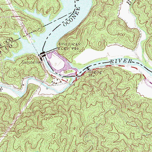 Topographic Map of Panther Creek, GA