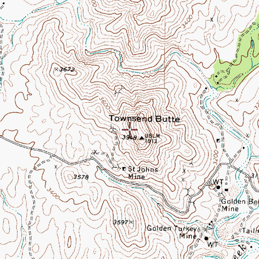 Topographic Map of Townsend Butte, AZ