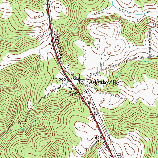 Topographic Map of Adgateville, GA