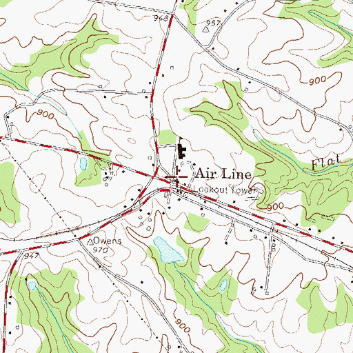 Topographic Map of Air Line, GA