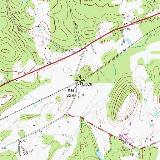 Topographic Map of Akes, GA