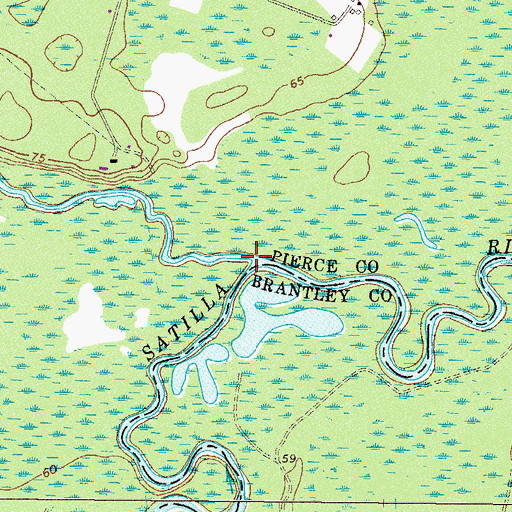 Topographic Map of Alabaha River, GA
