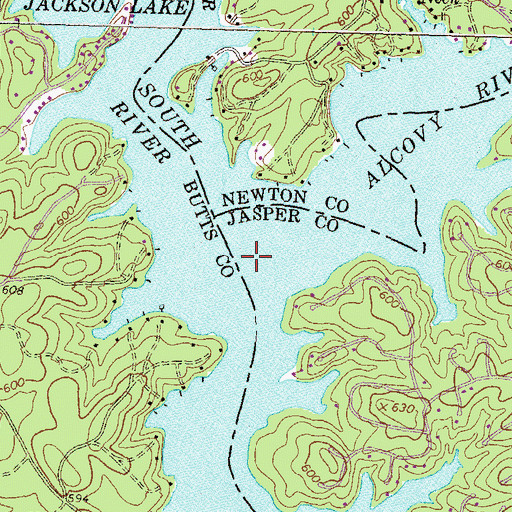 Topographic Map of Alcovy River, GA