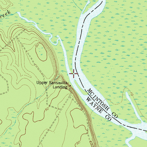 Topographic Map of Alex Creek, GA