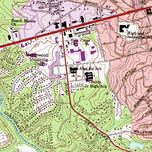 Topographic Map of Alps Road Elementary School, GA