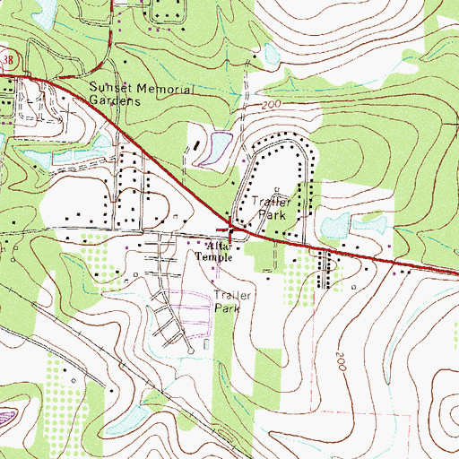 Topographic Map of Altar Temple, GA