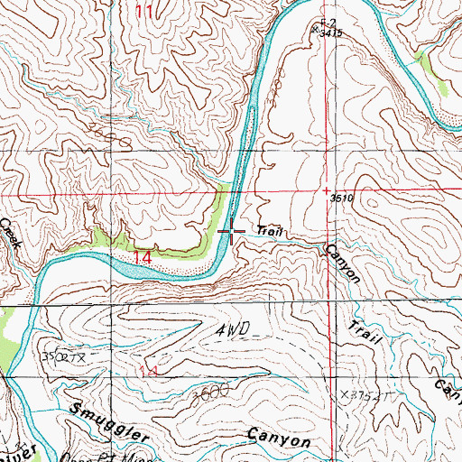 Topographic Map of Trail Canyon, AZ