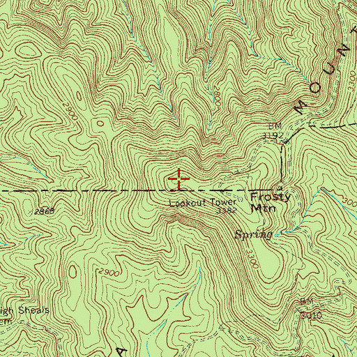 Topographic Map of Amicalola Mountain, GA