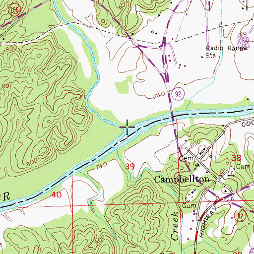 Topographic Map of Anneewakee Creek, GA