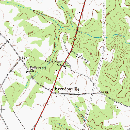 Topographic Map of Annie Mary Church, GA