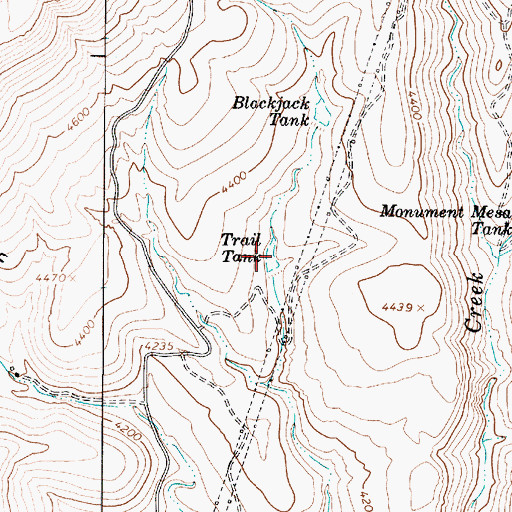 Topographic Map of Trail Tank, AZ