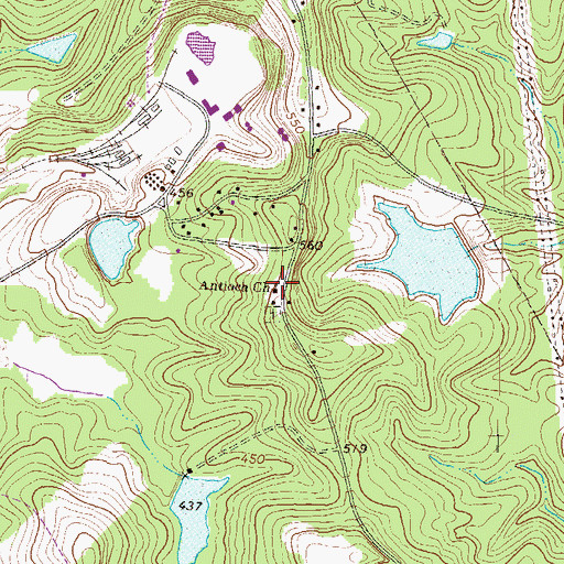 Topographic Map of Antioch Baptist Church, GA