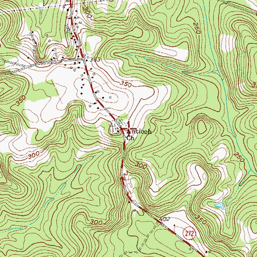 Topographic Map of Antioch Church, GA