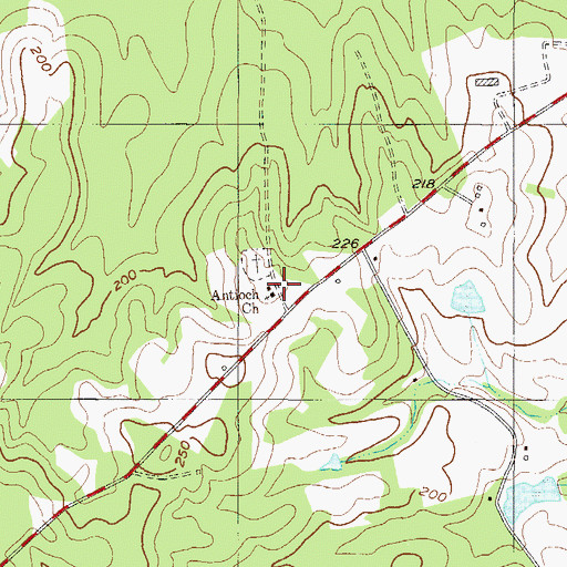 Topographic Map of Antioch Church, GA