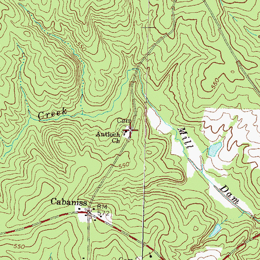 Topographic Map of Antioch Church, GA