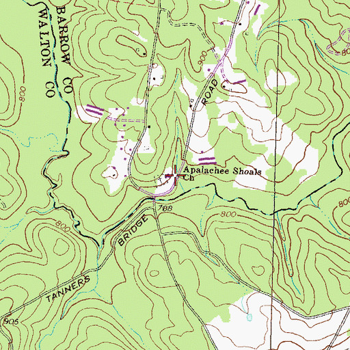 Topographic Map of Apalachee Shoals Church, GA
