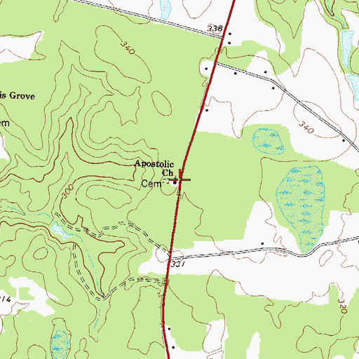 Topographic Map of Apostolic Church, GA