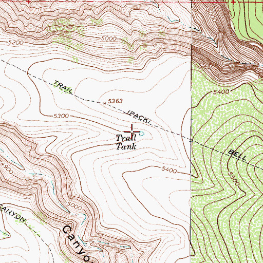 Topographic Map of Trail Tank, AZ
