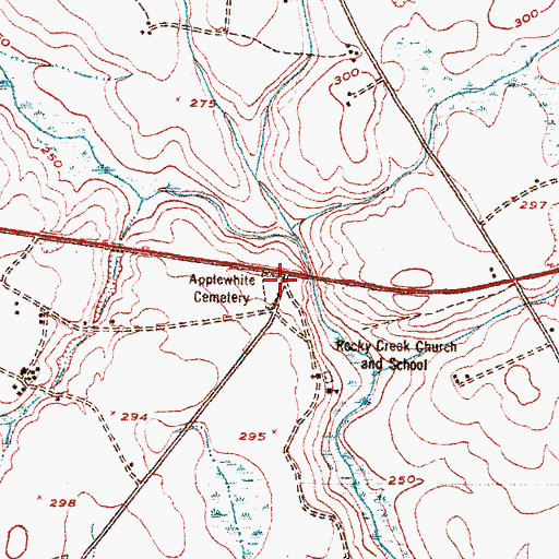Topographic Map of Applewhite Cemetery, GA