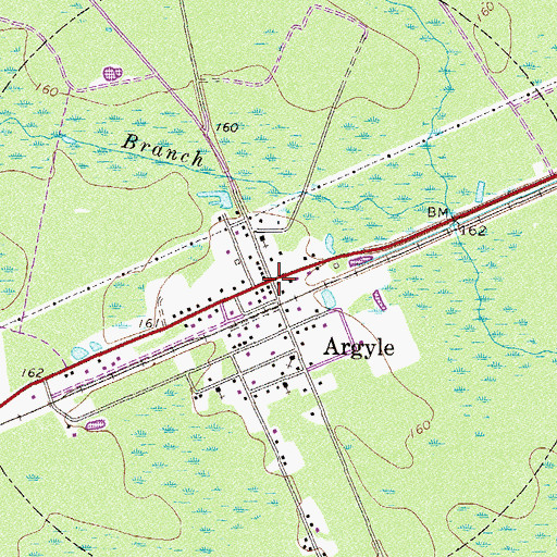 Topographic Map of Argyle, GA