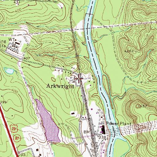 Topographic Map of Arkwright, GA