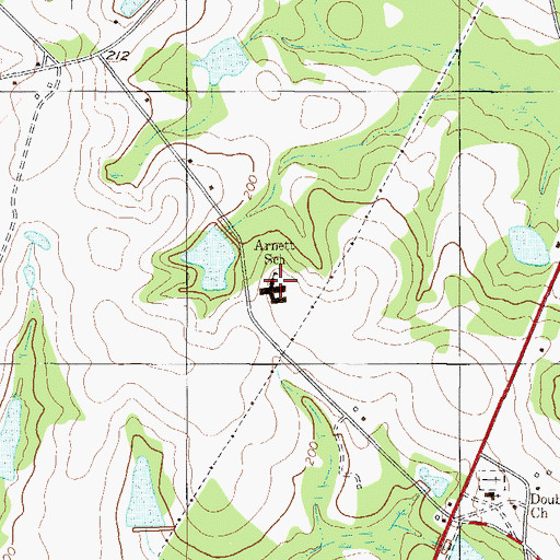 Topographic Map of Arnett School, GA