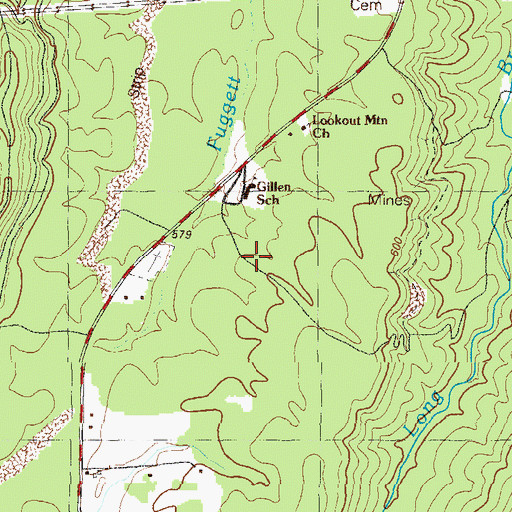 Topographic Map of Gillen School, GA