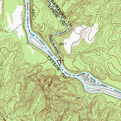 Topographic Map of Auchumpkee Creek, GA