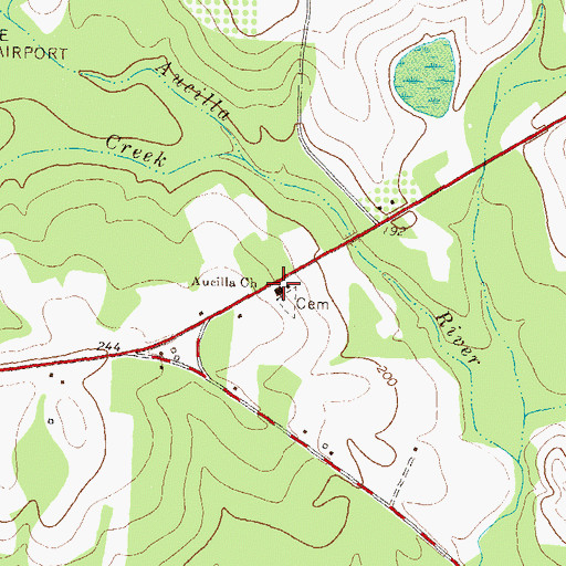 Topographic Map of Aucilla Church, GA