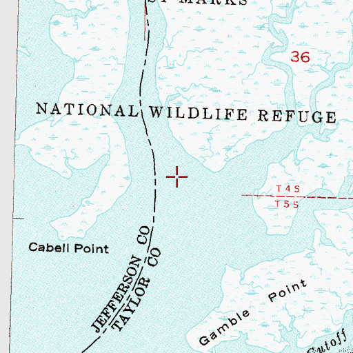 Topographic Map of Aucilla River, FL