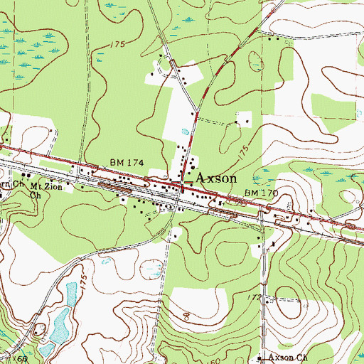 Topographic Map of Axson, GA