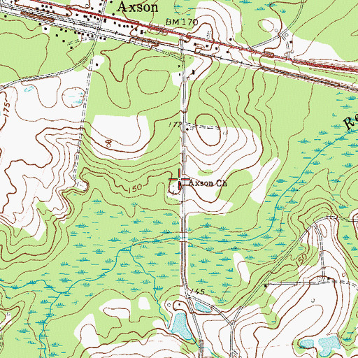 Topographic Map of Axson Church, GA