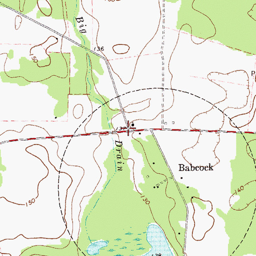 Topographic Map of Babcock, GA
