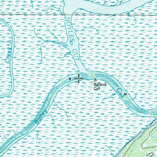 Topographic Map of Bailey Cut, GA