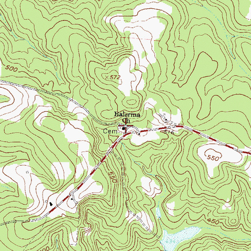 Topographic Map of Balerma Church, GA