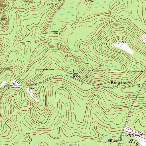 Topographic Map of Ball Church, GA