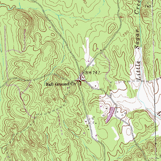 Topographic Map of Ball Ground Church, GA