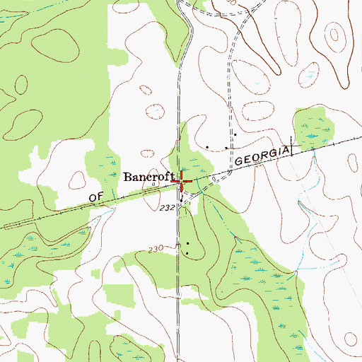 Topographic Map of Bancroft, GA
