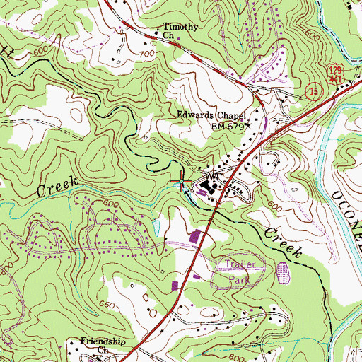 Topographic Map of Barber Creek, GA