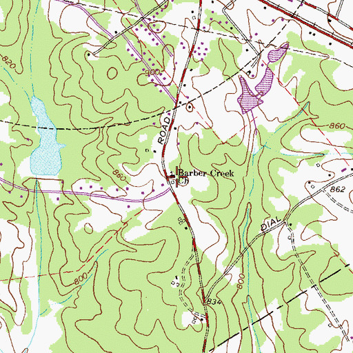 Topographic Map of Barber Creek Church, GA