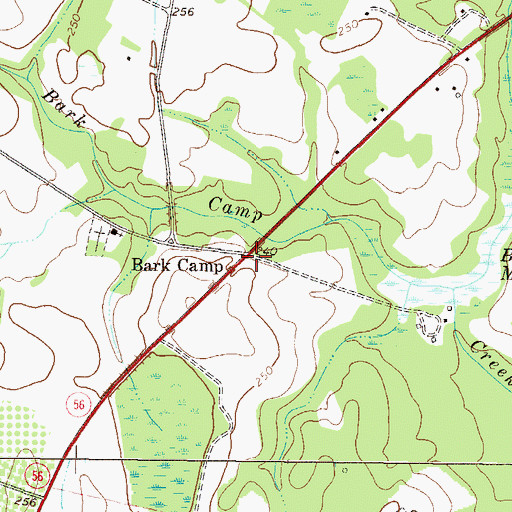 Topographic Map of Bark Camp, GA