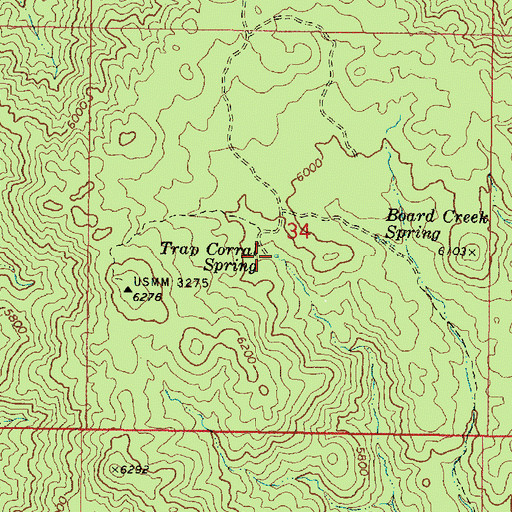 Topographic Map of Trap Corral Spring, AZ