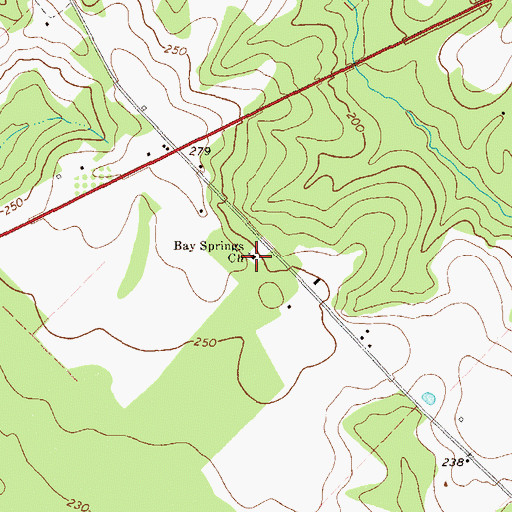 Topographic Map of Bay Springs Church, GA
