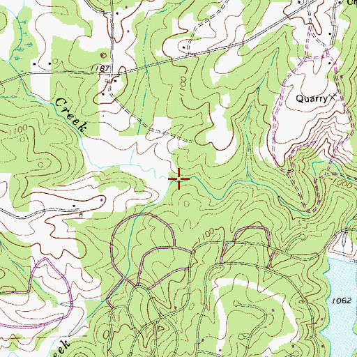Topographic Map of Bay Springs Creek, GA