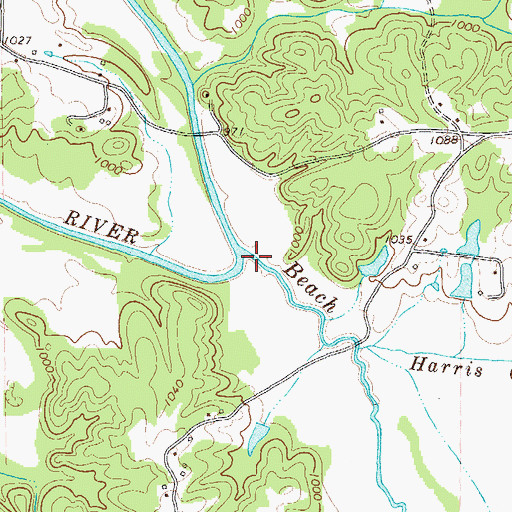 Topographic Map of Beach Creek, GA