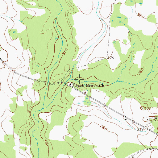 Topographic Map of Beach Grove Church, GA