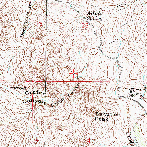 Topographic Map of Crater Canyon, AZ