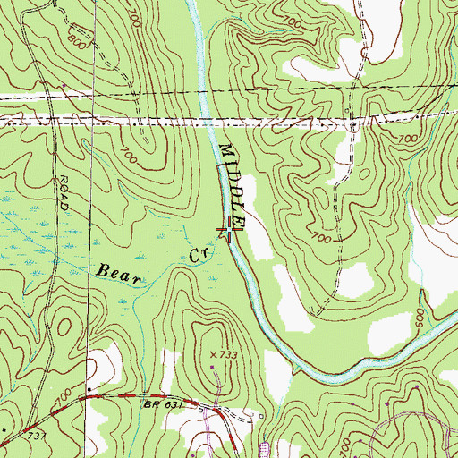 Topographic Map of Bear Creek, GA
