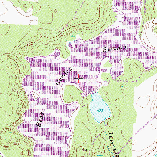 Topographic Map of Bear Garden Swamp, GA